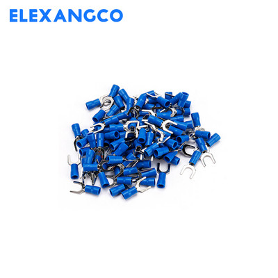 50 gab SV3.5 sērijas izolētas dakšu lāpstas U veida vadu savienotāja elektriskās saspiestās spailes 14-12AWG 2,5-4 mm kabelim