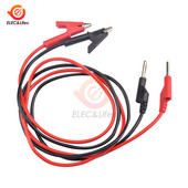 1 pāris 1 M dubultā gala testa vada vadu līnijas elektriskā sprieguma 4 mm banānu kontaktdakšas aligatora spailes krokodila 12 A multimetra pārbaudes vadi