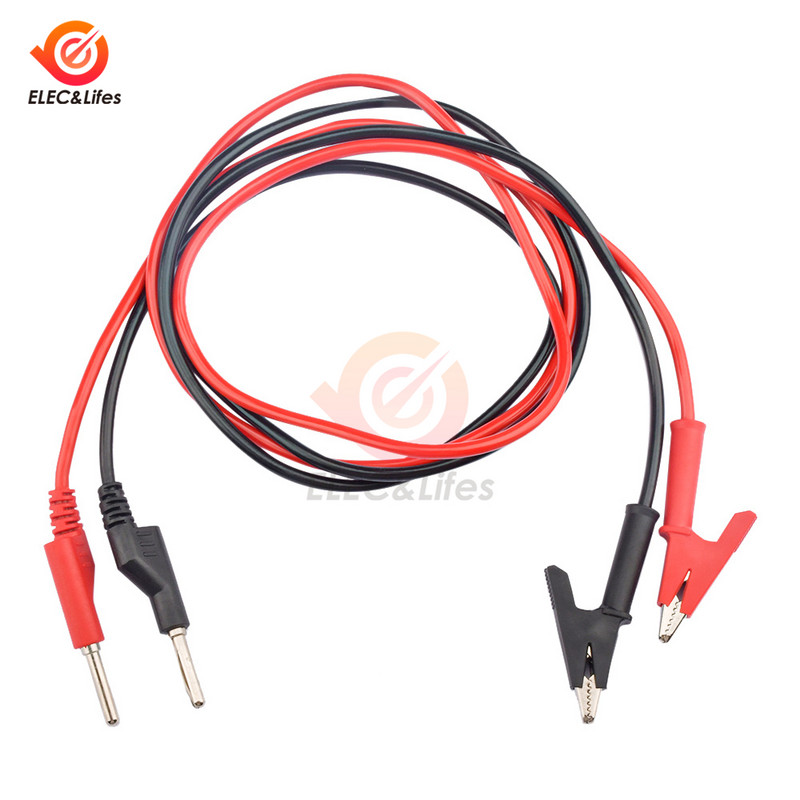 1 pāris 1 M dubultā gala testa vada vadu līnijas elektriskā sprieguma 4 mm banānu kontaktdakšas aligatora spailes krokodila 12 A multimetra pārbaudes vadi