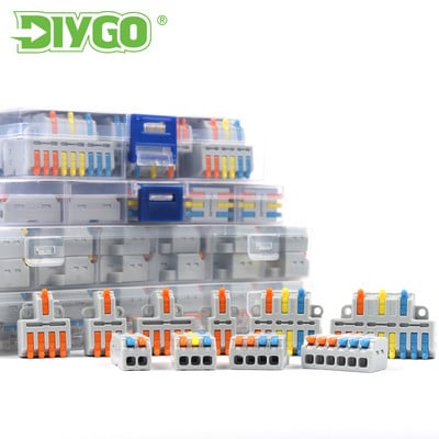 Μίνι αγωγός ώθησης Mix Boxed Kit με Σύνδεση καλωδίου με παξιμάδι μοχλού Γρήγορο μπλοκ ακροδεκτών καλωδίωσης φωτός Led για AWG 28-12