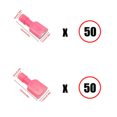 100 τεμ. Υποδοχές καλωδίων Πλήρως μονωμένοι αρσενικοί και θηλυκοί πτυσσόμενοι νάιλον ταχείας αποσύνδεσης ηλεκτρικοί ακροδέκτες ψυχρής πίεσης