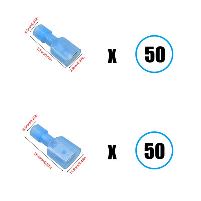 100 τεμ. Υποδοχές καλωδίων Πλήρως μονωμένοι αρσενικοί και θηλυκοί πτυσσόμενοι νάιλον ταχείας αποσύνδεσης ηλεκτρικοί ακροδέκτες ψυχρής πίεσης