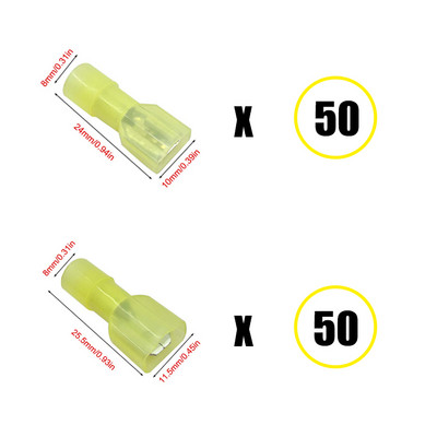 100 τεμ. Υποδοχές καλωδίων Πλήρως μονωμένοι αρσενικοί και θηλυκοί πτυσσόμενοι νάιλον ταχείας αποσύνδεσης ηλεκτρικοί ακροδέκτες ψυχρής πίεσης