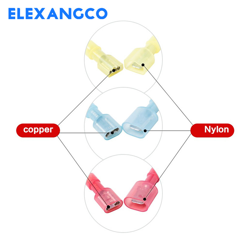 100 τεμ. Υποδοχές καλωδίων Πλήρως μονωμένοι αρσενικοί και θηλυκοί πτυσσόμενοι νάιλον ταχείας αποσύνδεσης ηλεκτρικοί ακροδέκτες ψυχρής πίεσης