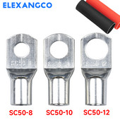 10 gab. S50-8/10/12 konservēti vara kabeļu uzgaļi Lieljaudas vadu gali Akumulatora gredzena presēšanas spailes Savienotāji ar termosarukuma caurulēm