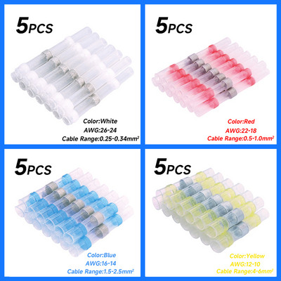 10/20/30/5 kom. konektori za lemljene žice, termoskupljajuće čeone konektore, vodootporne i izolirane stezaljke za električne žice