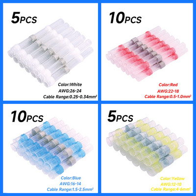 10/20/30/5 kom. konektori za lemljene žice, termoskupljajuće čeone konektore, vodootporne i izolirane stezaljke za električne žice