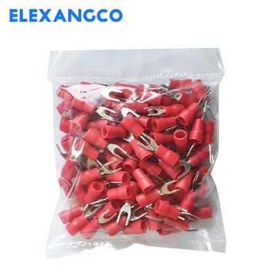 25/50/100kom SV1.25/2/3.5/5.5 izolirani mesingani konektori za žičanu vilicu U tipa električni stezaljki za 22-10AWG 0.5-6 mm