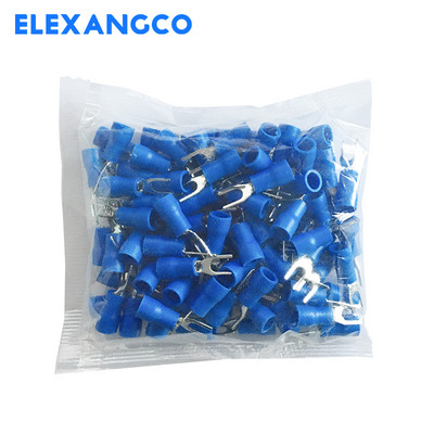 25/50/100kom SV1.25/2/3.5/5.5 izolirani mesingani konektori za žičanu vilicu U tipa električni stezaljki za 22-10AWG 0.5-6 mm