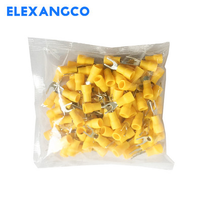 25/50/100kom SV1.25/2/3.5/5.5 izolirani mesingani konektori za žičanu vilicu U tipa električni stezaljki za 22-10AWG 0.5-6 mm