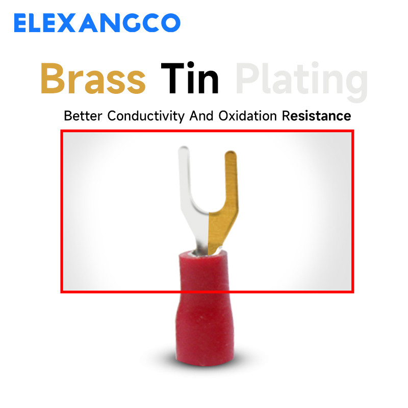 25/50/100kom SV1.25/2/3.5/5.5 izolirani mesingani konektori za žičanu vilicu U tipa električni stezaljki za 22-10AWG 0.5-6 mm