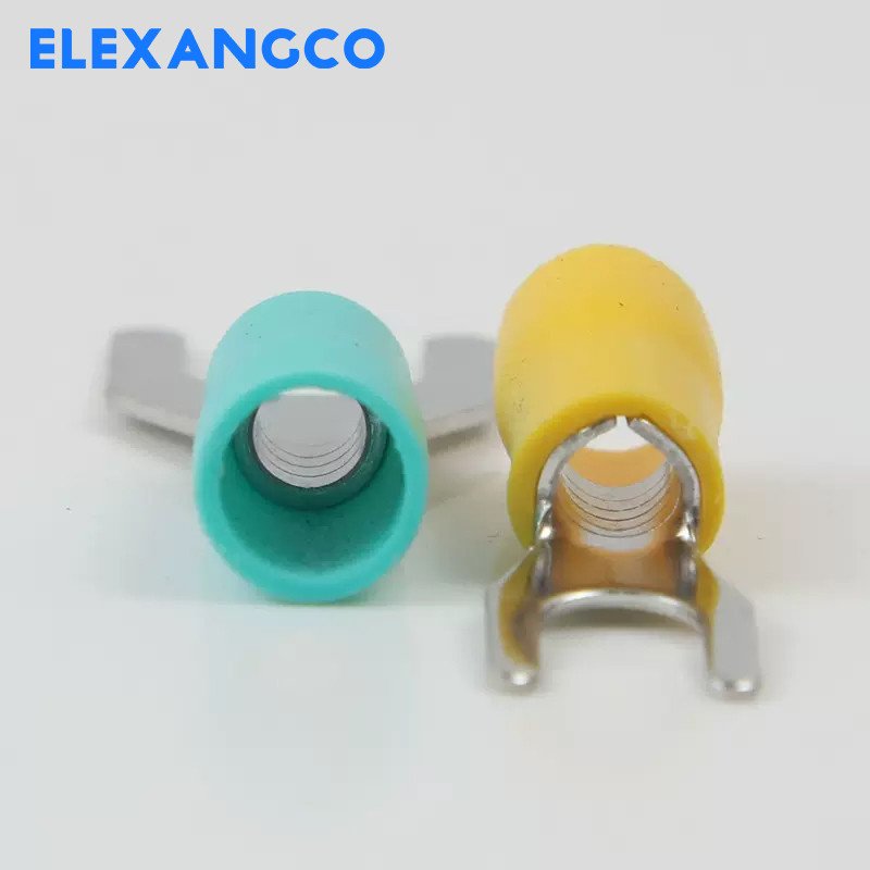 25/50/100kom SV1.25/2/3.5/5.5 izolirani mesingani konektori za žičanu vilicu U tipa električni stezaljki za 22-10AWG 0.5-6 mm