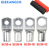 10 gab. S35-6/8/10/12 Vara kabeļu uzgaļi Lieljaudas vadu gali Akumulatora gredzena presēšanas spailes Savienotāji ar 2:1 termosarūkošām caurulēm