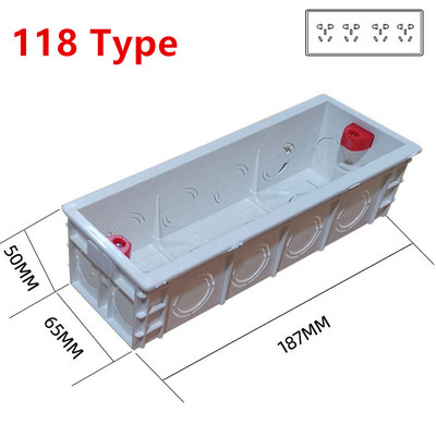 118/146/86 tips sienas slēdža kasešu slēdža ligzda Savienojuma kārba Iekšējā montāžas kārba, tips 86 Kontaktligzda un sienas apgaismojuma slēdža ligzda