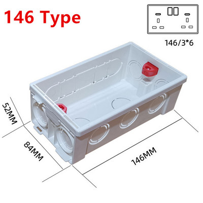 118/146/86 tips sienas slēdža kasešu slēdža ligzda Savienojuma kārba Iekšējā montāžas kārba, tips 86 Kontaktligzda un sienas apgaismojuma slēdža ligzda