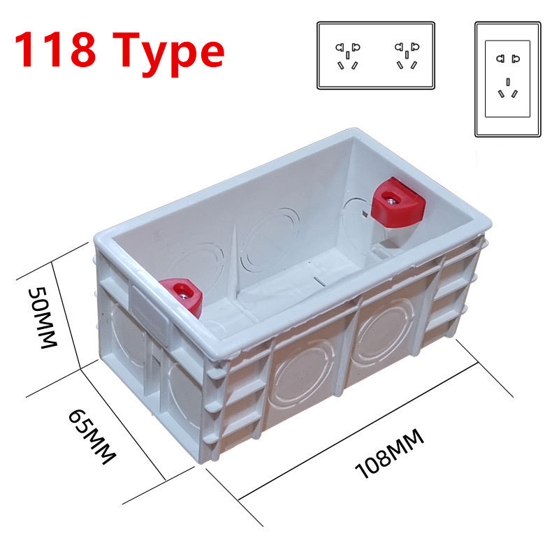 118/146/86 tips sienas slēdža kasešu slēdža ligzda Savienojuma kārba Iekšējā montāžas kārba, tips 86 Kontaktligzda un sienas apgaismojuma slēdža ligzda