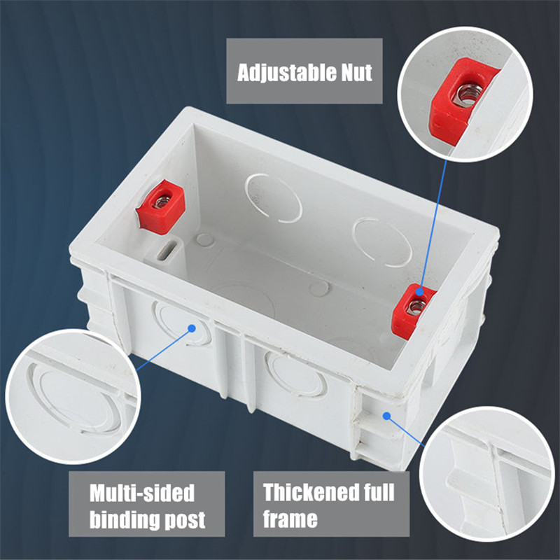 118/146/86 tips sienas slēdža kasešu slēdža ligzda Savienojuma kārba Iekšējā montāžas kārba, tips 86 Kontaktligzda un sienas apgaismojuma slēdža ligzda