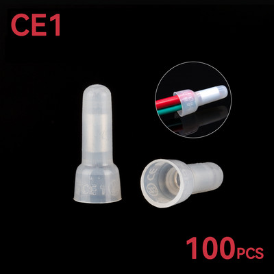 100 tk suletud otsaga pressimispistik 22-16AWG vasest südamikuga ja nailontraadiga pistikud presskorgiga juhtmeklemmid 0,4-6 mm CE1 CE2 CE5