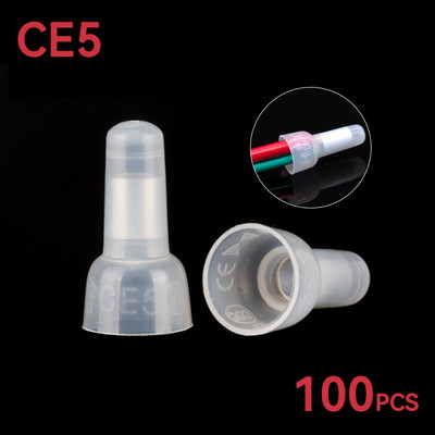 100 tk suletud otsaga pressimispistik 22-16AWG vasest südamikuga ja nailontraadiga pistikud presskorgiga juhtmeklemmid 0,4-6 mm CE1 CE2 CE5