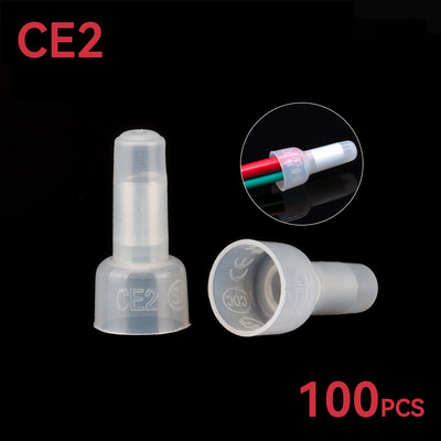 100 tk suletud otsaga pressimispistik 22-16AWG vasest südamikuga ja nailontraadiga pistikud presskorgiga juhtmeklemmid 0,4-6 mm CE1 CE2 CE5