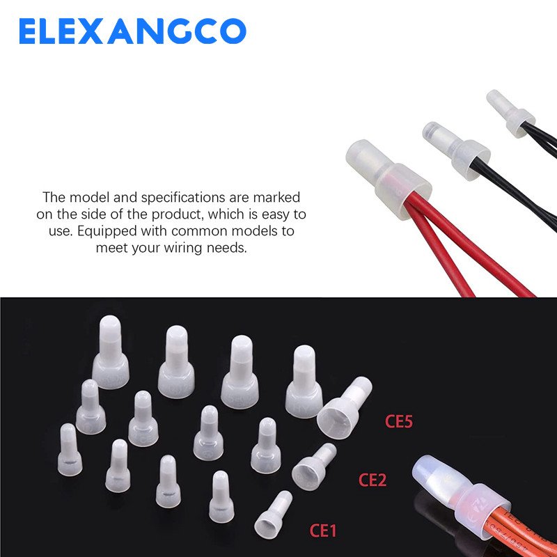 100 tk suletud otsaga pressimispistik 22-16AWG vasest südamikuga ja nailontraadiga pistikud presskorgiga juhtmeklemmid 0,4-6 mm CE1 CE2 CE5