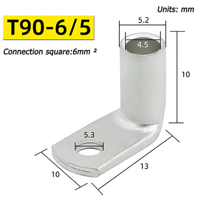 Pokositreni bakreni nos L-tip 10/16/25/35/70/95-6/8 savijeni pod pravim kutom od 90 stupnjeva Bakreni terminalni bakreni nosači