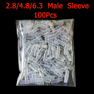 100 GAB ātrā savienojuma 2,8 mm 4,8 mm 6,3 mm vīrišķā un vīrieša stieples lāpstas savienotājs Stiepļu gofrēšanas spaiļu bloks un izolācijas uzmava