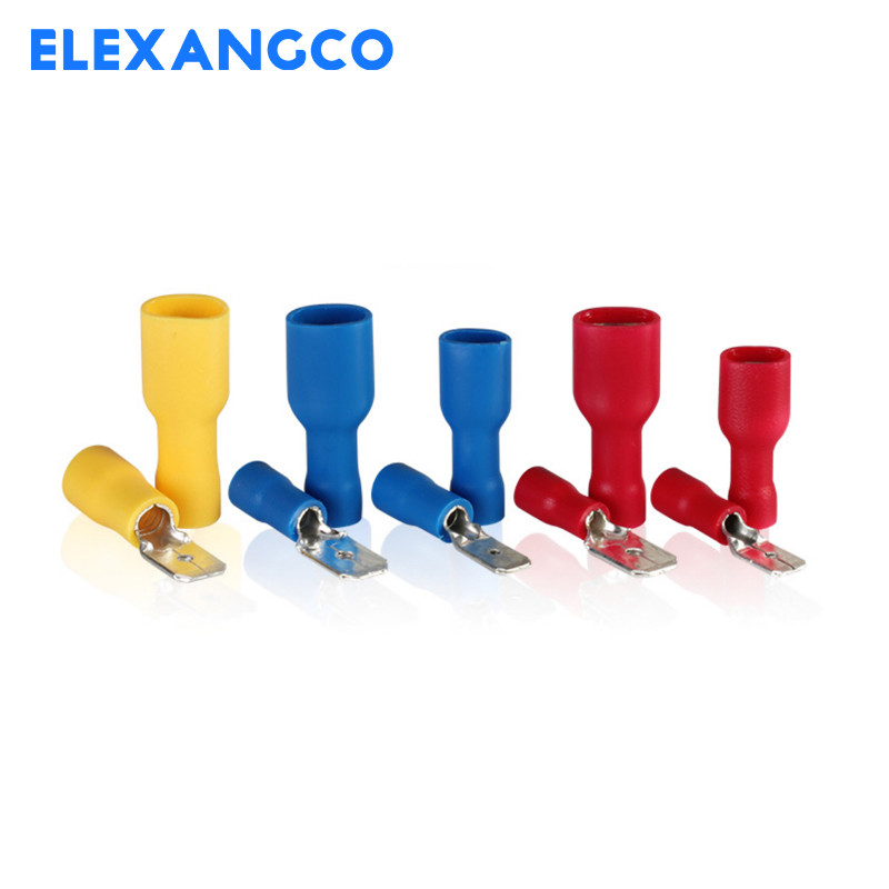 50PCS (25Sst) 6,3 mm ženski muški PVC konektor Konektor za električne žice Izolirani spojni terminal Lopata Plavo Žuto Crveno FDFD MDD