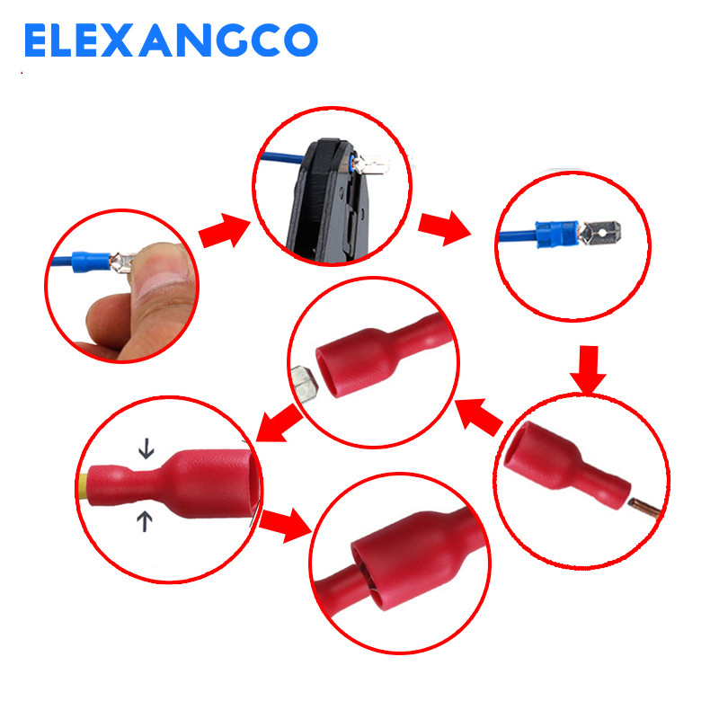 50PCS (25Sst) 6,3 mm ženski muški PVC konektor Konektor za električne žice Izolirani spojni terminal Lopata Plavo Žuto Crveno FDFD MDD
