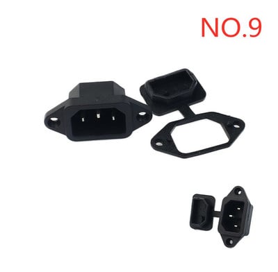 Crni IEC 320 C13 ženski utikač s ponovnim kablovima, 3-pinska utičnica 10A /250V