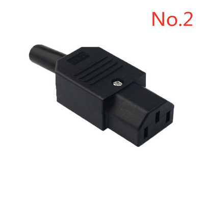 Crni IEC 320 C13 ženski utikač s ponovnim kablovima, 3-pinska utičnica 10A /250V