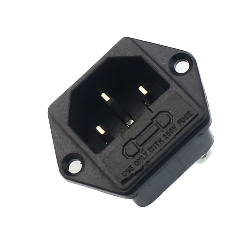 Crni IEC 320 C13 ženski utikač s ponovnim kablovima, 3-pinska utičnica 10A /250V