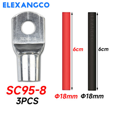 3Gb S95-8/10 konservēti vara kabeļu uzgaļi Lieljaudas vadu gali Akumulatora gredzena presēšanas spailes Savienotāji ar termosarukuma caurulēm