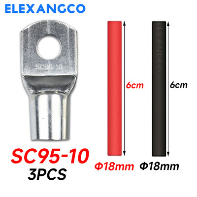 3Gb S95-8/10 konservēti vara kabeļu uzgaļi Lieljaudas vadu gali Akumulatora gredzena presēšanas spailes Savienotāji ar termosarukuma caurulēm