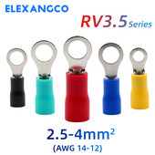 50 kom RV3.5 serija izoliranih prstenastih stezaljki za spajanje električne žice za 14-12 AWG 2,5-4 mm kabel