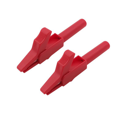 2Pcs Potpune zaštitne aligator kopče Krokodilska stezaljka Ispitna kopča Konektor za multimetar 4 mm Banana utikač Crveno Crno