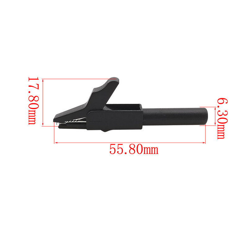 2Pcs Potpune zaštitne aligator kopče Krokodilska stezaljka Ispitna kopča Konektor za multimetar 4 mm Banana utikač Crveno Crno