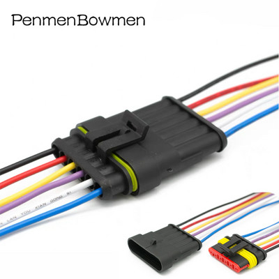 1 2 3 4 5 6 Pin AMP Tyco Auto Vodootporni električni konektor Auto Xenon Lam utikač Super Seal Ženski Muški Kabelski svežanj