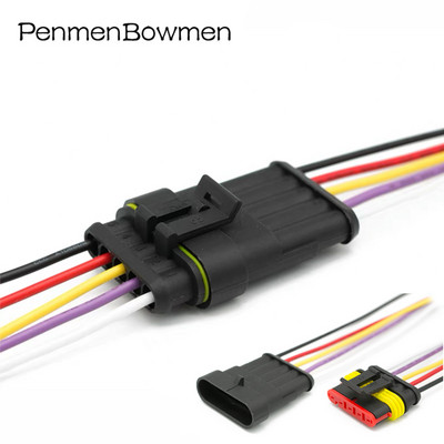 1 2 3 4 5 6 Pin AMP Tyco Auto Vodootporni električni konektor Auto Xenon Lam utikač Super Seal Ženski Muški Kabelski svežanj