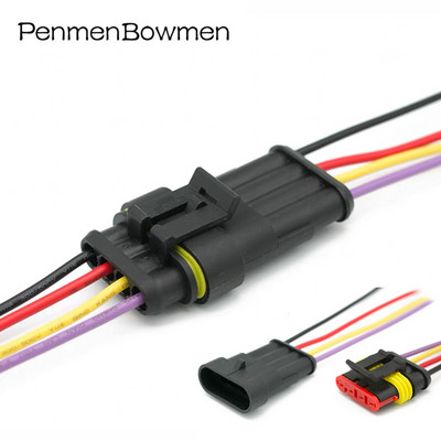 1 2 3 4 5 6 Pin AMP Tyco Auto Vodootporni električni konektor Auto Xenon Lam utikač Super Seal Ženski Muški Kabelski svežanj