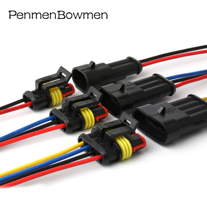 1 2 3 4 5 6 Pin AMP Tyco Auto Vodootporni električni konektor Auto Xenon Lam utikač Super Seal Ženski Muški Kabelski svežanj