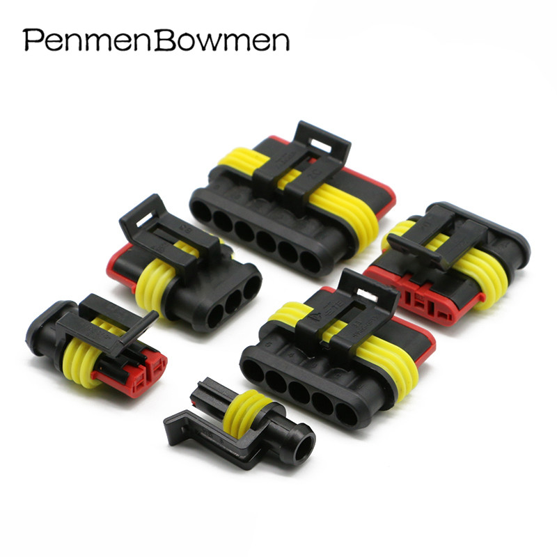 1 2 3 4 5 6 Pin AMP Tyco Auto Vodootporni električni konektor Auto Xenon Lam utikač Super Seal Ženski Muški Kabelski svežanj