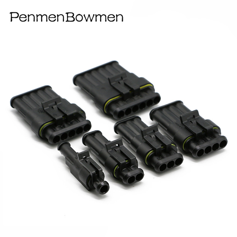 1 2 3 4 5 6 Pin AMP Tyco Auto Vodootporni električni konektor Auto Xenon Lam utikač Super Seal Ženski Muški Kabelski svežanj