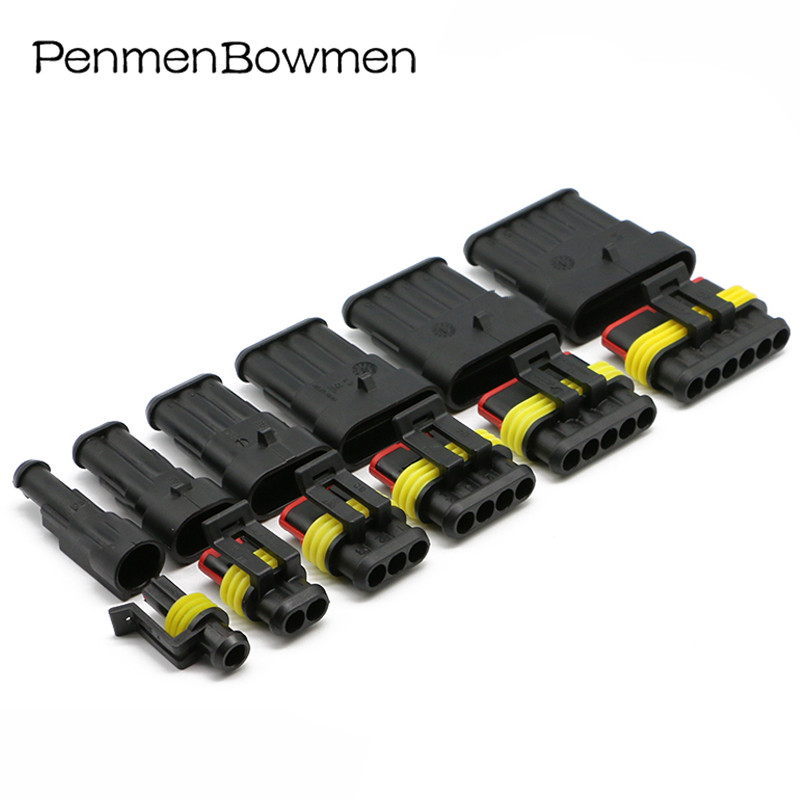 1 2 3 4 5 6 Pin AMP Tyco Auto Vodootporni električni konektor Auto Xenon Lam utikač Super Seal Ženski Muški Kabelski svežanj