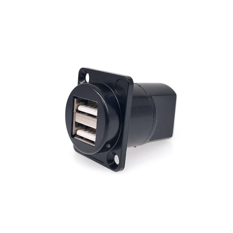 1PC D tip metalne dvoredne USB utičnice ženski na ženski USB 2.0 3.0 konektor Montaža na ploču crna