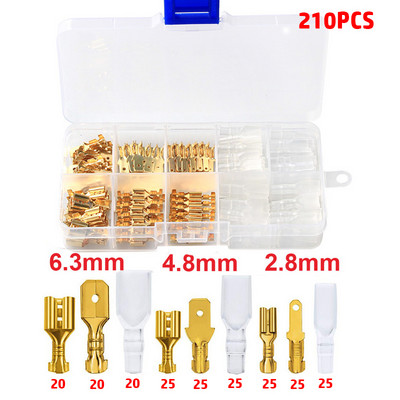 270 gab. Izolēts vīrišķais vadu savienotājs 2,8/4,8/6,3 mm elektrisko vadu gofrēšanas spaiļu lāpstas savienotāju dažādais komplekts