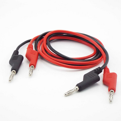 10A 4 мм кабел за тестови проводници Двукраен щепсел банан към банан електрически двоен кабел за тестване кабел 4 мм за мултицет 1M дължина