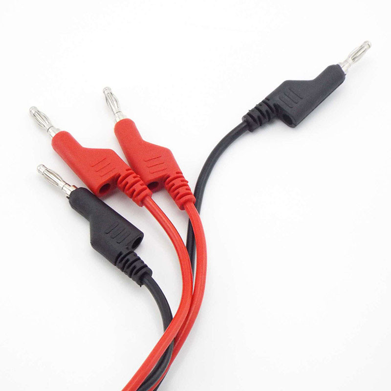 10A 4mm bandymo laido kabelis su dviem galais bananų ir bananų kištuku Dviejų elektros bandymo laidų kabelis 4 mm multimetrui 1M ilgio