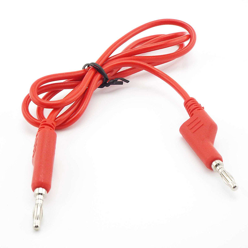 10A 4mm bandymo laido kabelis su dviem galais bananų ir bananų kištuku Dviejų elektros bandymo laidų kabelis 4 mm multimetrui 1M ilgio