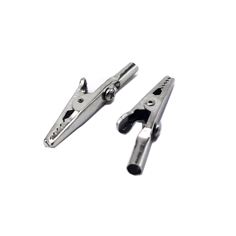 10/50 tk Ühe käepidemega alligaatoriklamber Nikkeldatud 10A 50MM raudklamber elektrilise sondimõõturi krokodilliklambri testimiseks